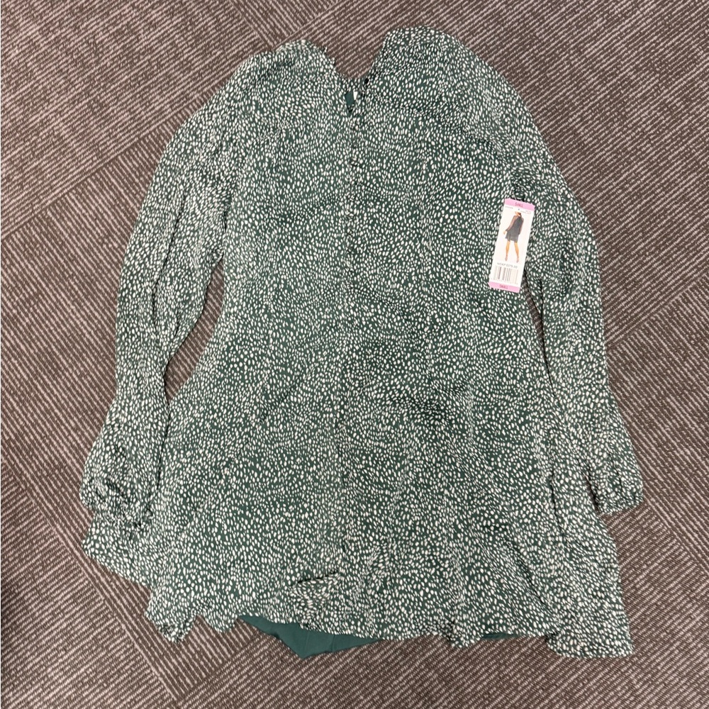 Joie Arctic Animal Spot Long Sleeve Dress - Green NWT